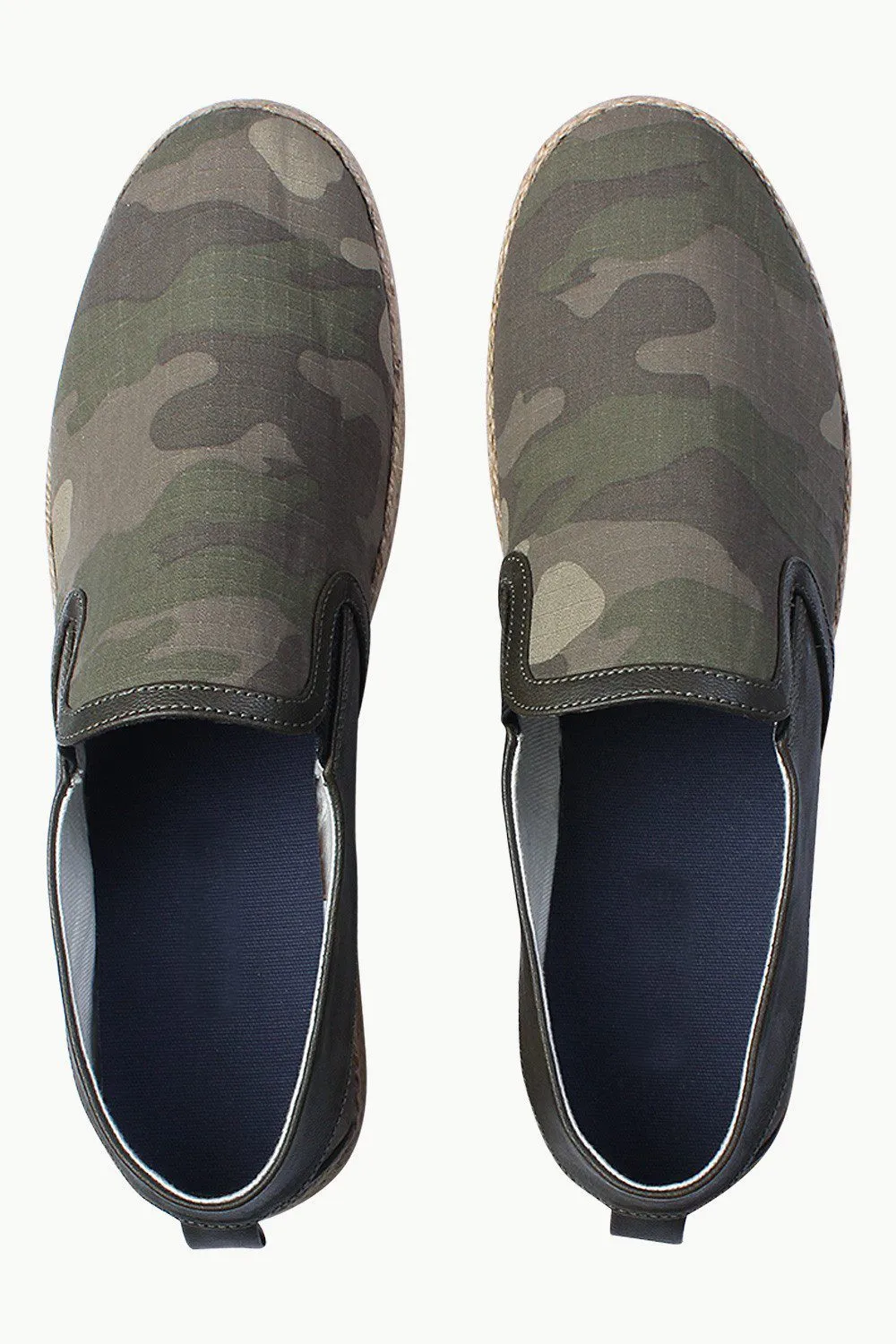 Faux Leather Detail Canvas Espadrilles