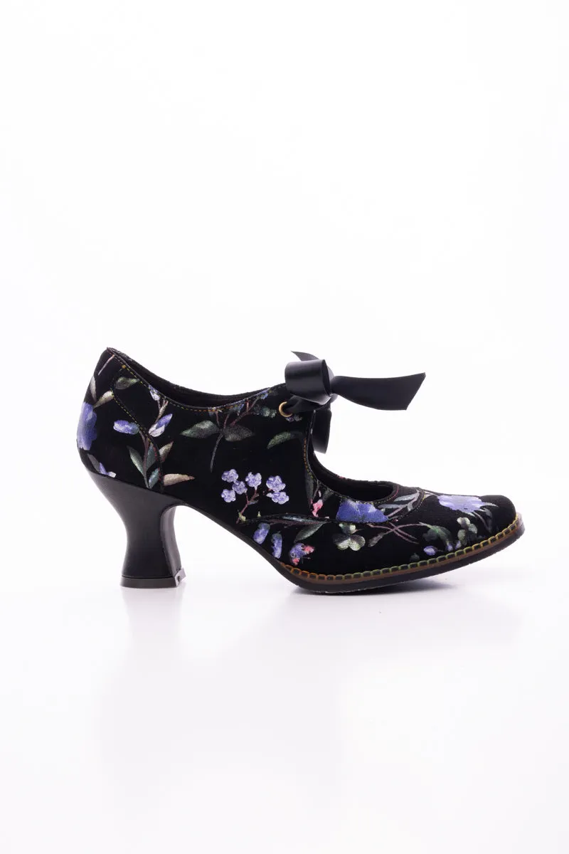 Fiorella Plum Bossom Pattern Leather Pump