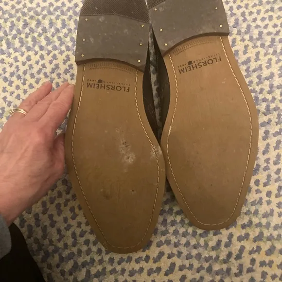 Florsheim sz10 grey leather oxfords 👞
