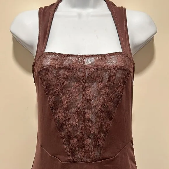 Free People Corset-Is Convertible Mesh Bodycon Ruched Sexy Sheer size Small