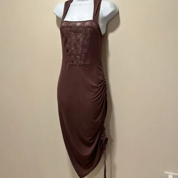 Free People Corset-Is Convertible Mesh Bodycon Ruched Sexy Sheer size Small