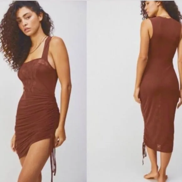 Free People Corset-Is Convertible Mesh Bodycon Ruched Sexy Sheer size Small