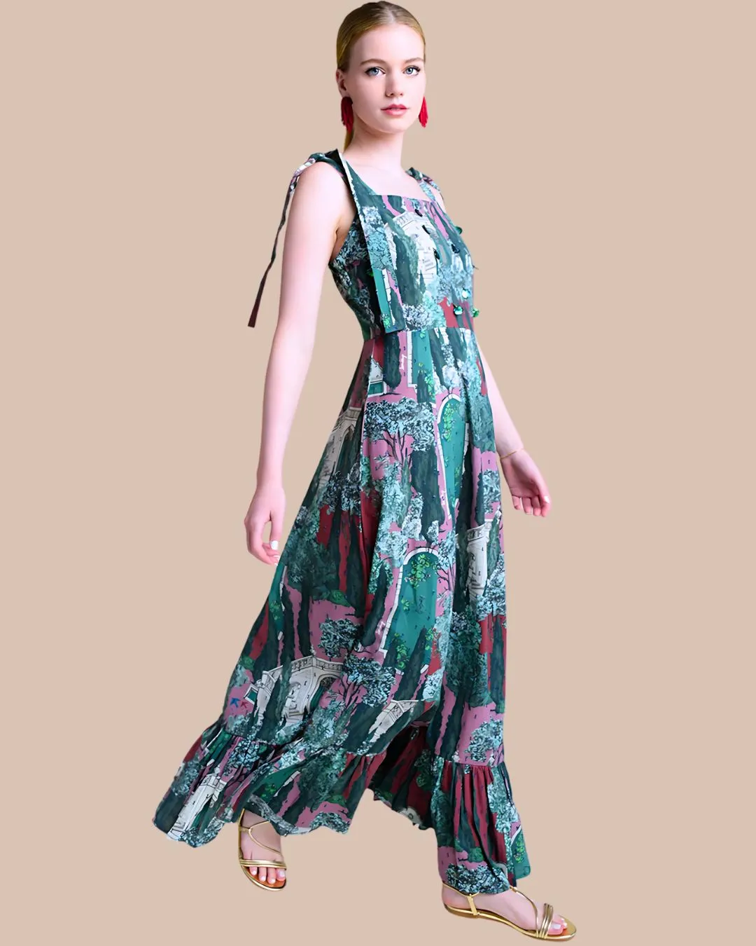 Gaia Pink Maxi Dress