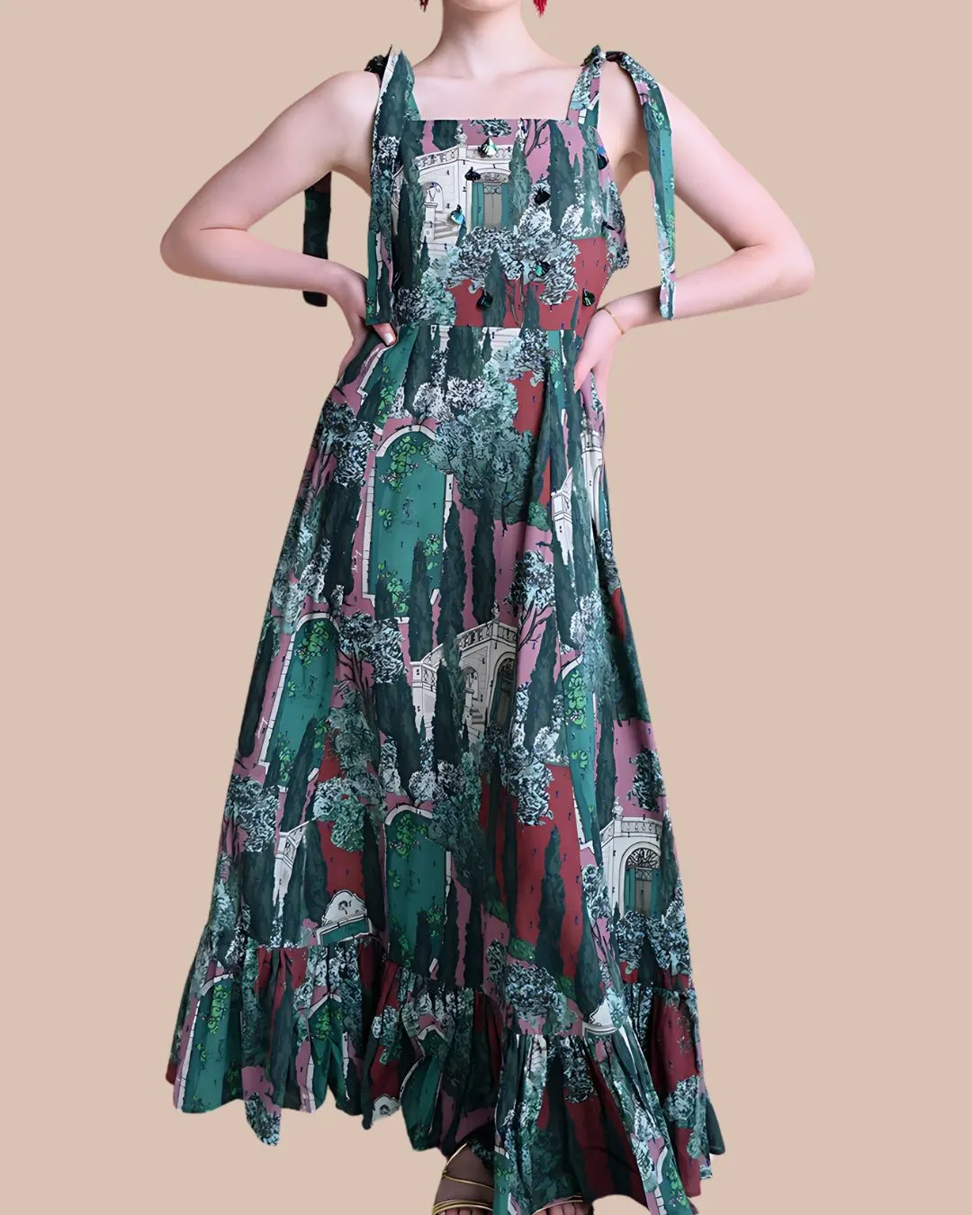 Gaia Pink Maxi Dress