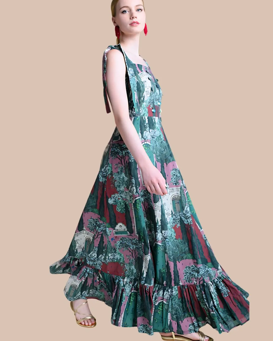 Gaia Pink Maxi Dress