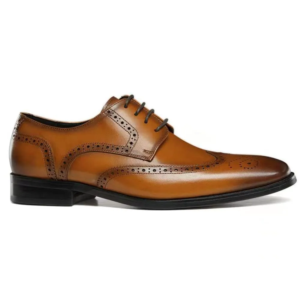 GIFENNSE Men's Oxford Shoes | Mens Dress Shoes | Mens Formal Shoes | Brown Lace Up Dress Shoes