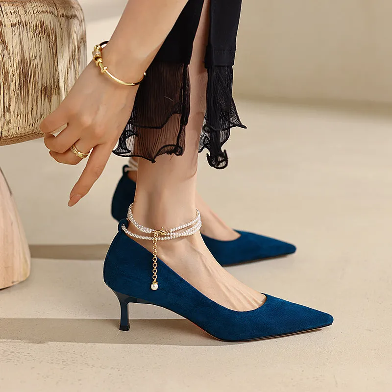 Gigi Navy Kitten Heels