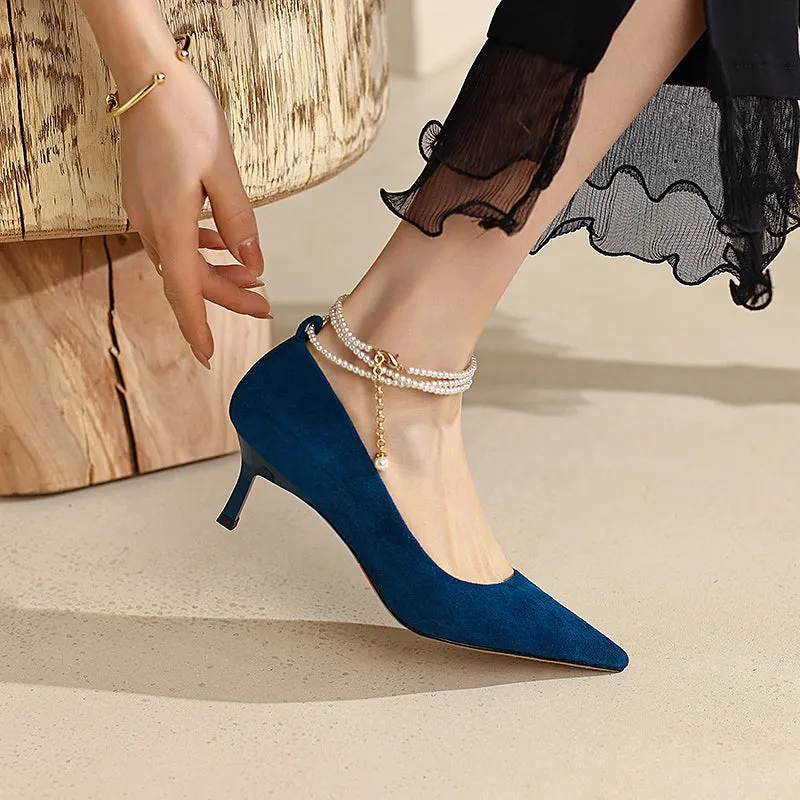 Gigi Navy Kitten Heels