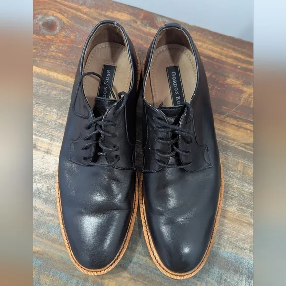 Gordon Rush Mens Shoes Hester Dress Black Oxfords Lace Ups Italian Leather Sz 7