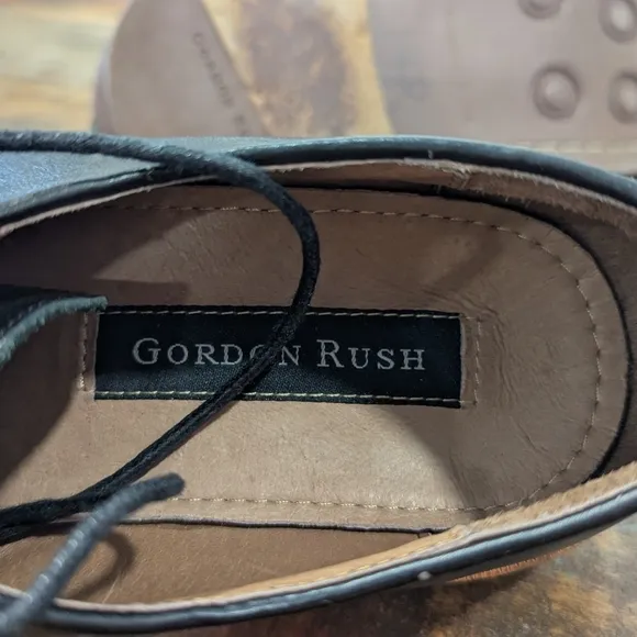 Gordon Rush Mens Shoes Hester Dress Black Oxfords Lace Ups Italian Leather Sz 7