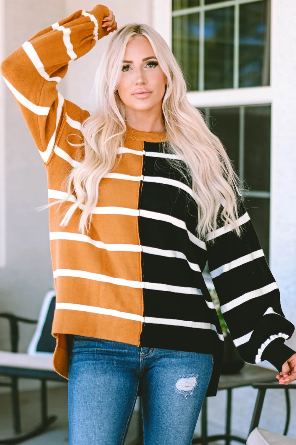 Gray Oversized Contrast Printed Dropped Shoulder Top