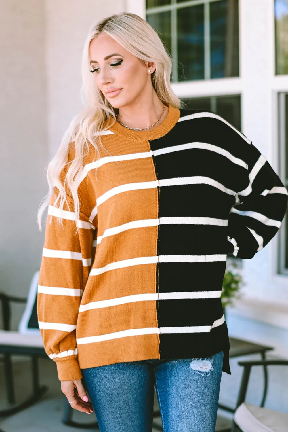 Gray Oversized Contrast Printed Dropped Shoulder Top