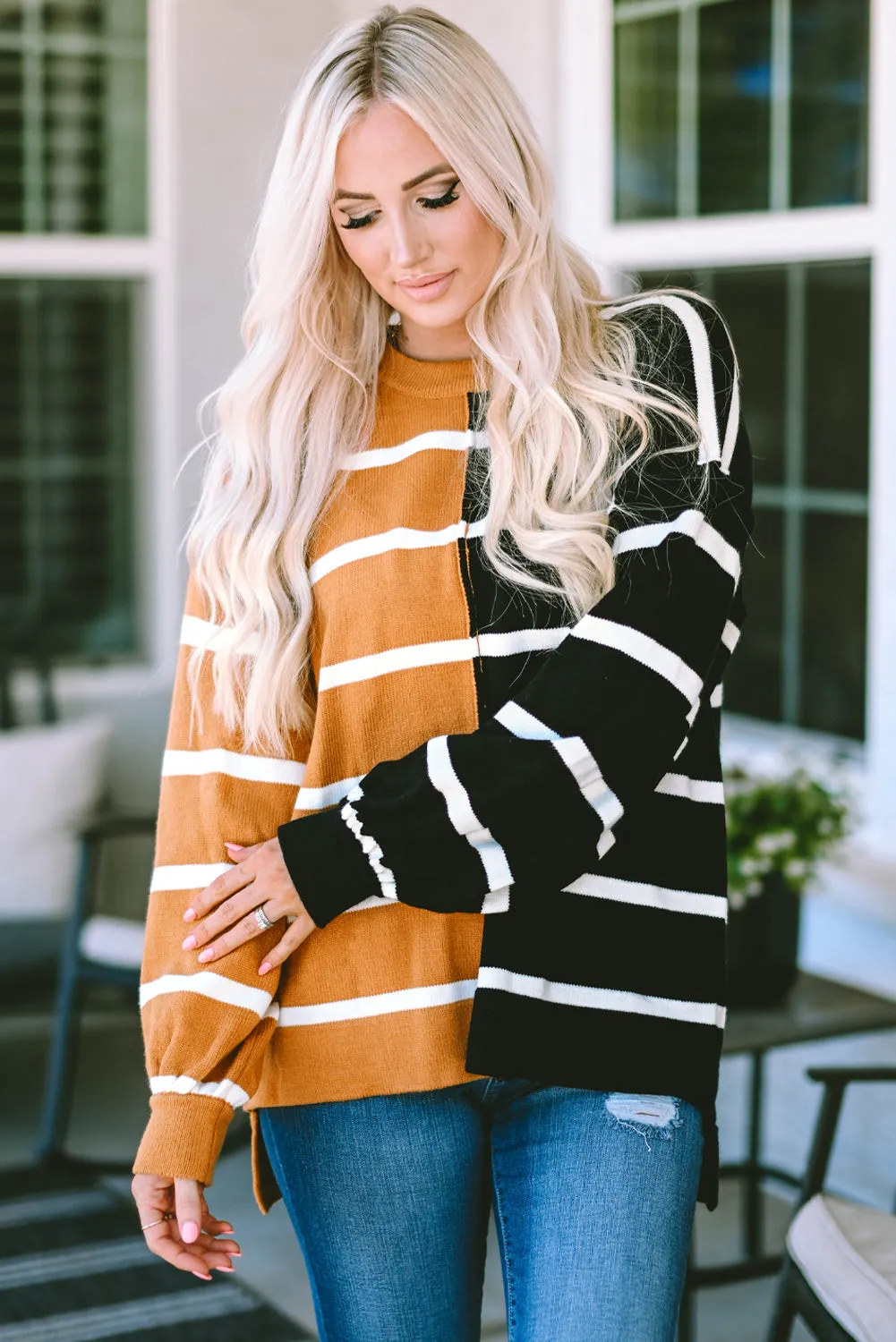 Gray Oversized Contrast Printed Dropped Shoulder Top