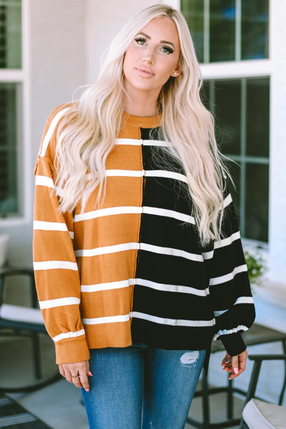 Gray Oversized Contrast Printed Dropped Shoulder Top