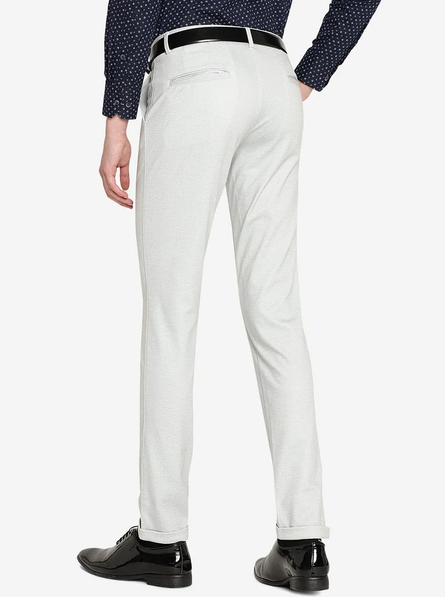 Grey Solid Slim Fit Club Wear Trouser | JB Studio