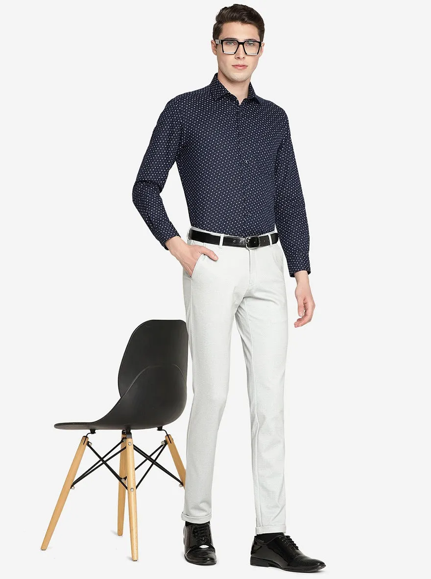 Grey Solid Slim Fit Club Wear Trouser | JB Studio