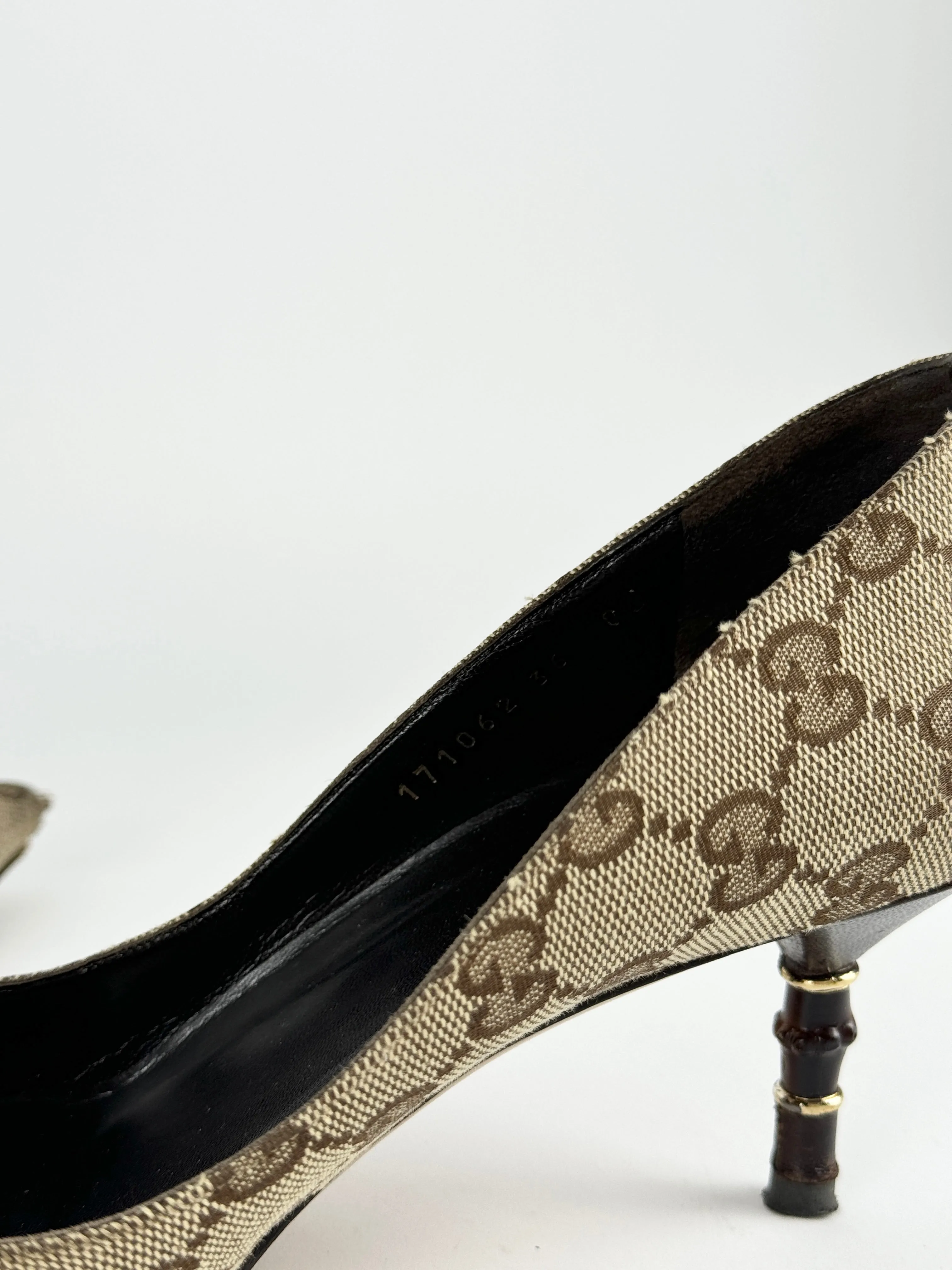Gucci Monogram Kitten Heels