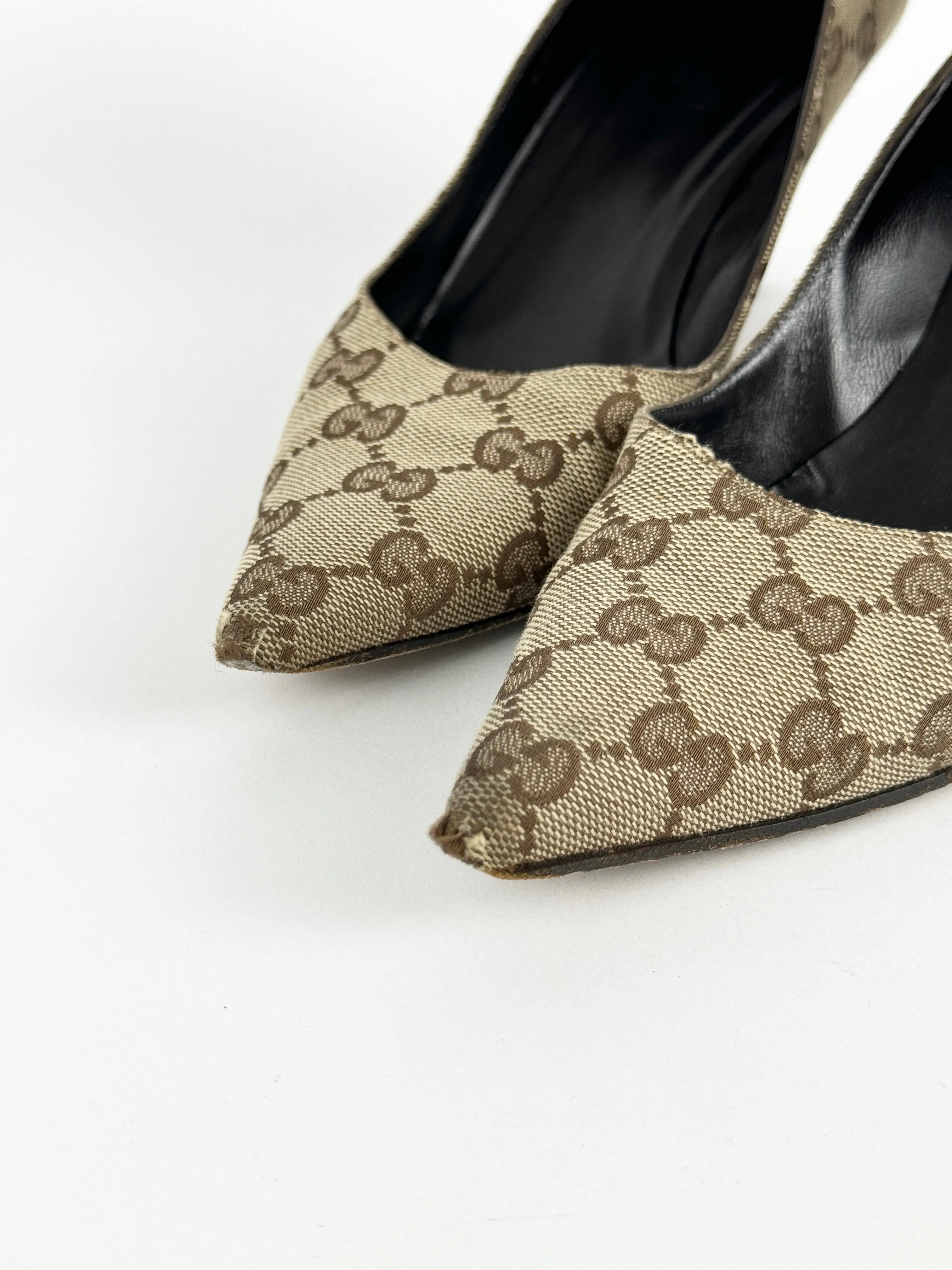 Gucci Monogram Kitten Heels