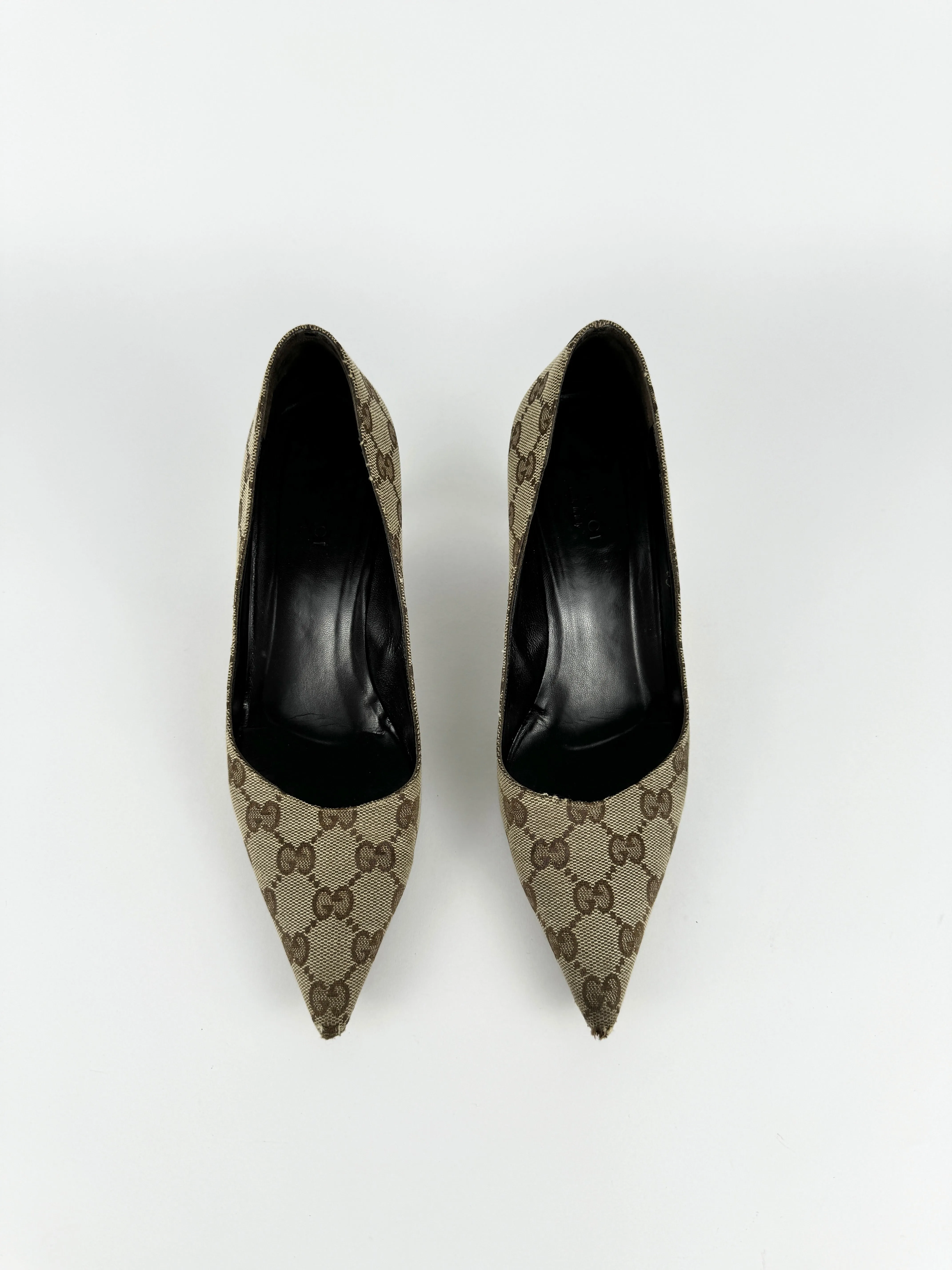 Gucci Monogram Kitten Heels