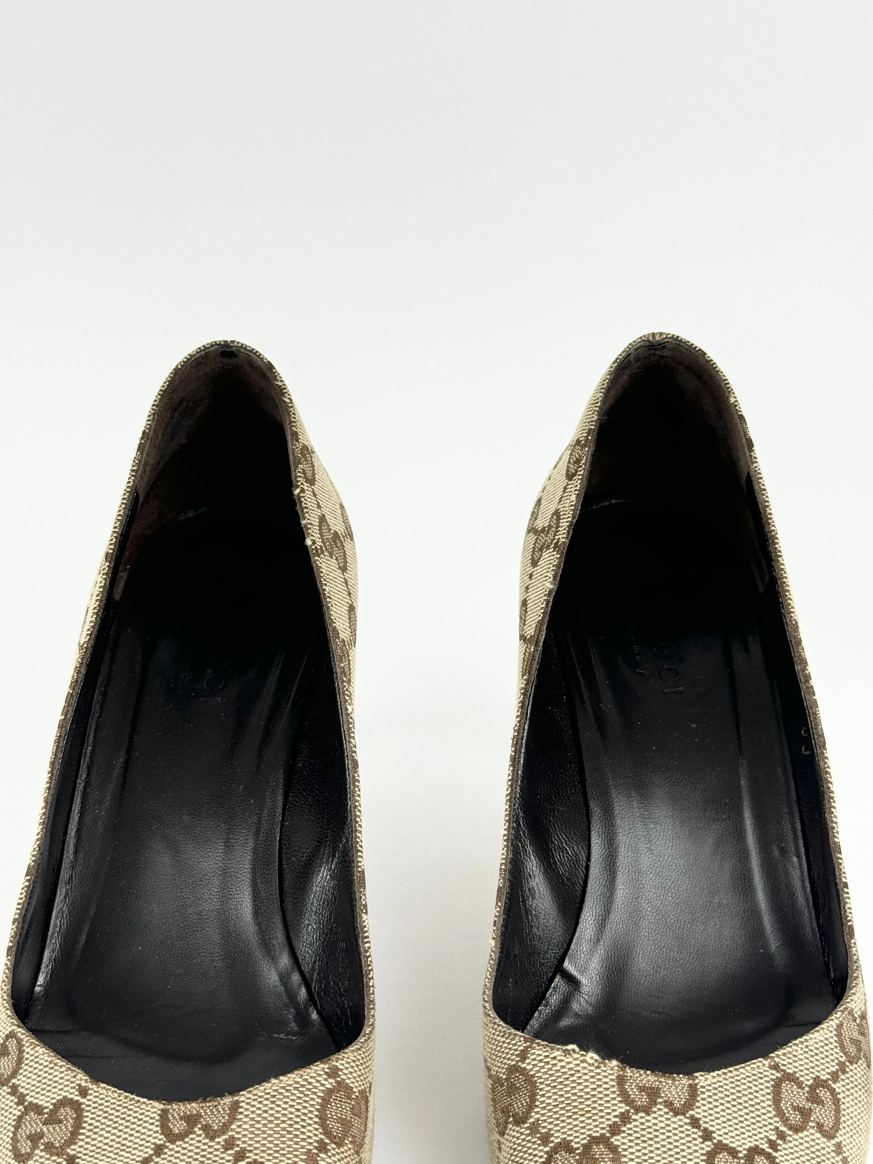 Gucci Monogram Kitten Heels