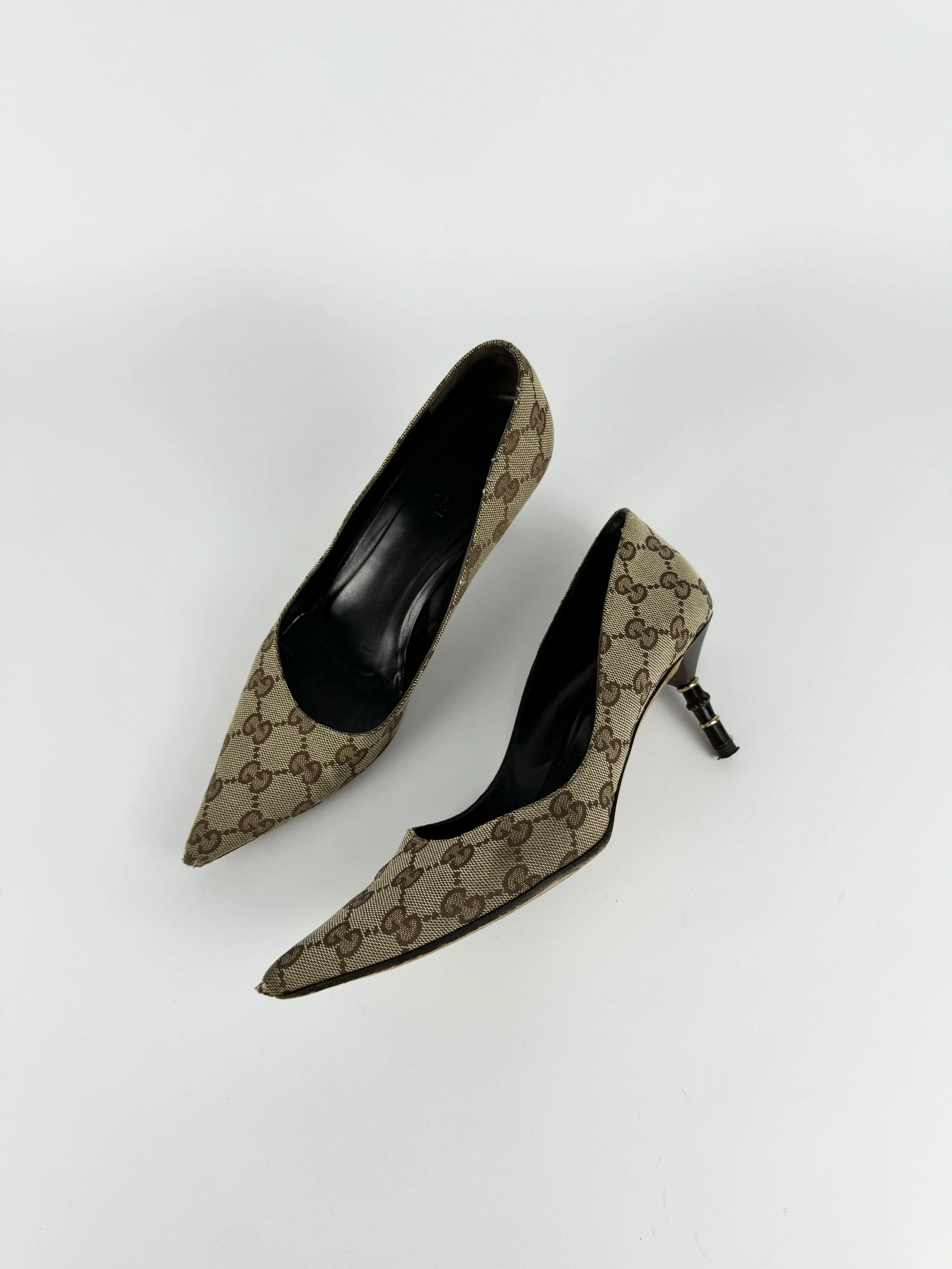 Gucci Monogram Kitten Heels