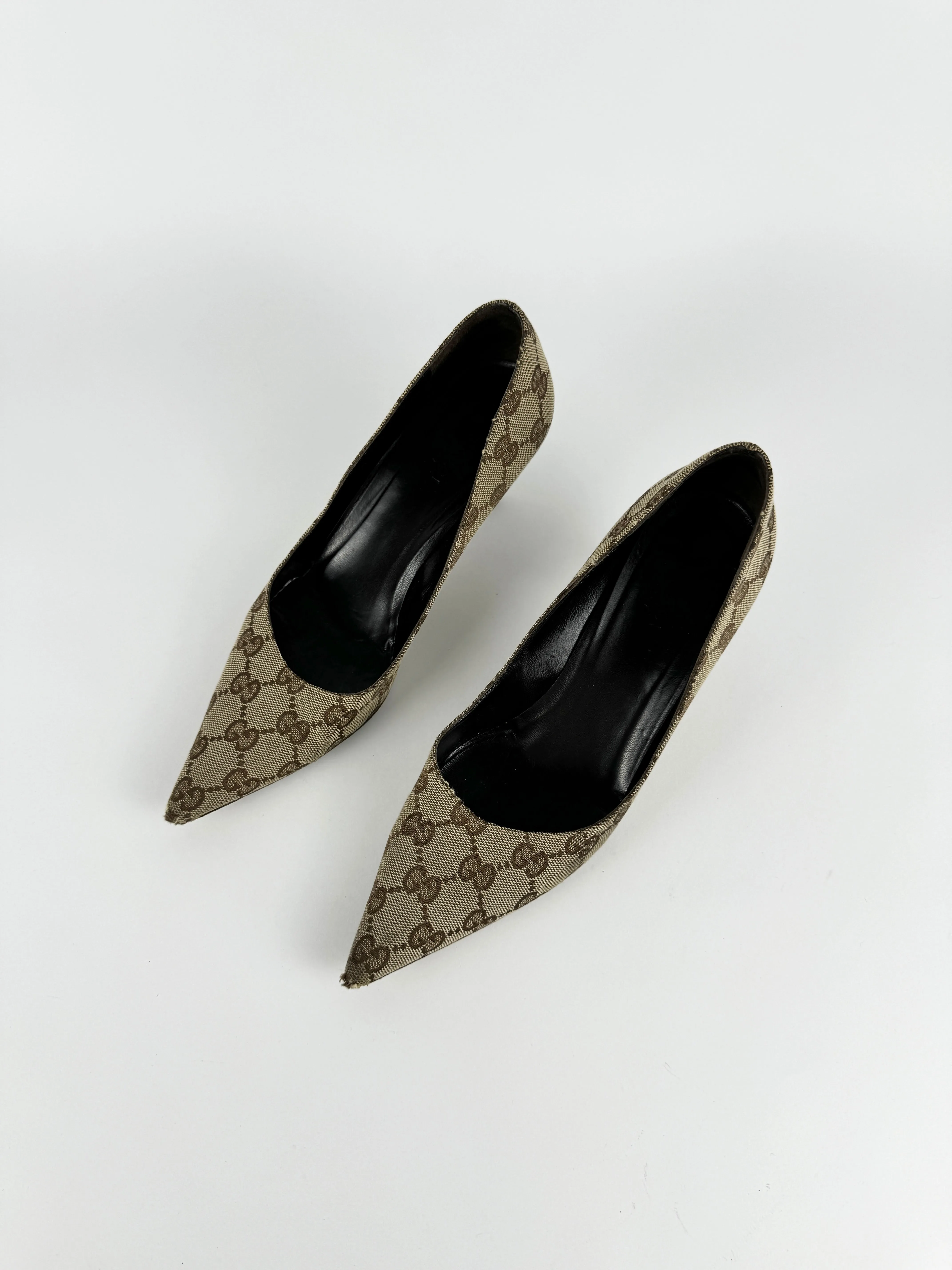 Gucci Monogram Kitten Heels