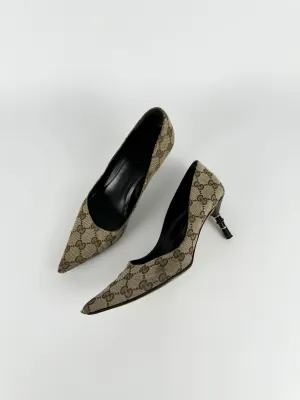 Gucci Monogram Kitten Heels