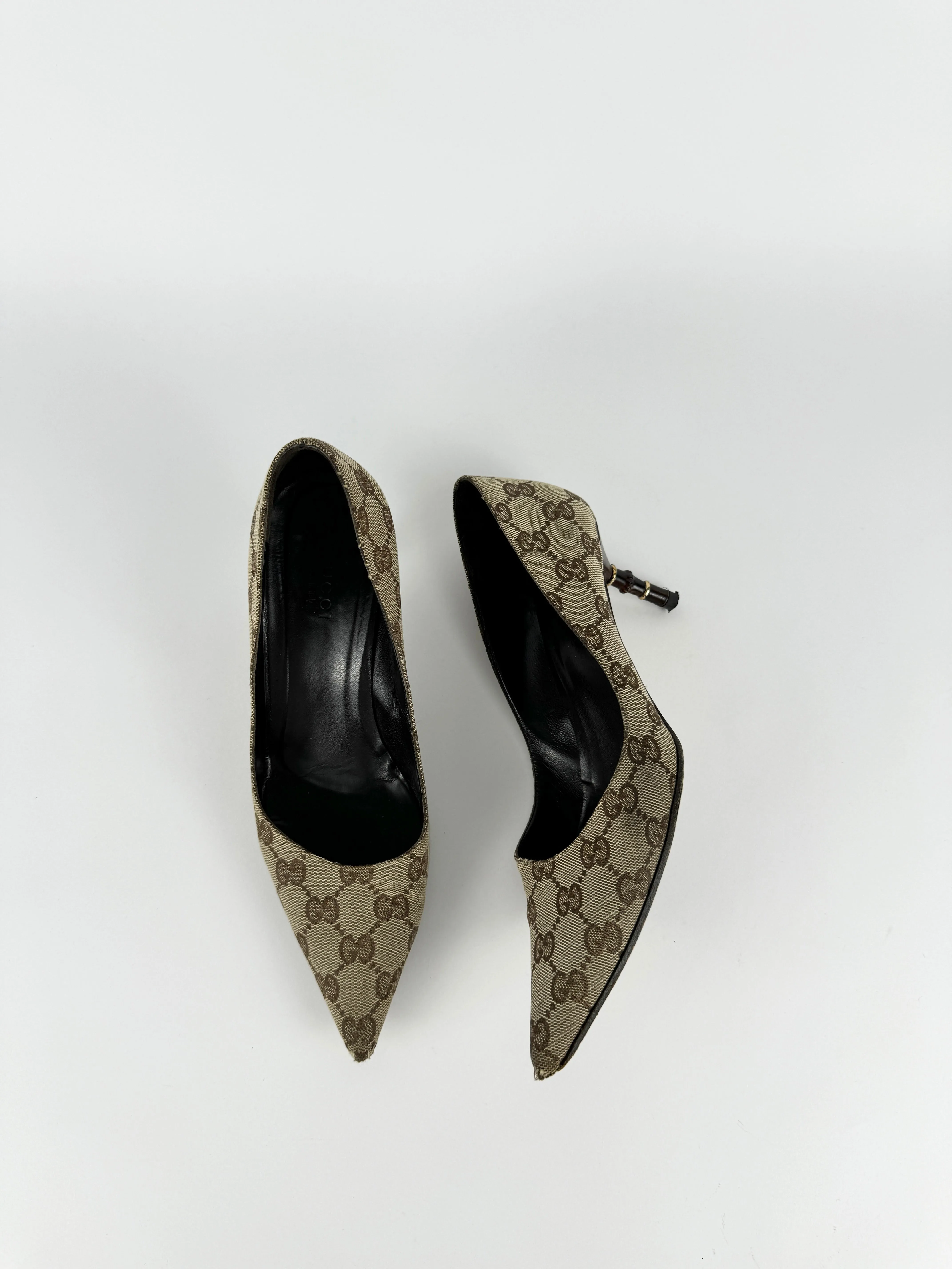 Gucci Monogram Kitten Heels