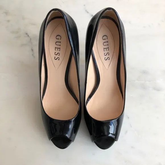 Guess peep toe heels