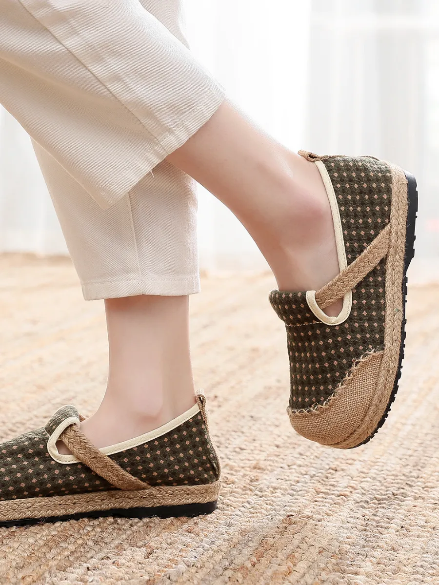 Gypsophila Print Linen Espadrilles Sage