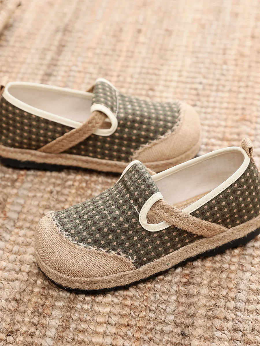 Gypsophila Print Linen Espadrilles Sage