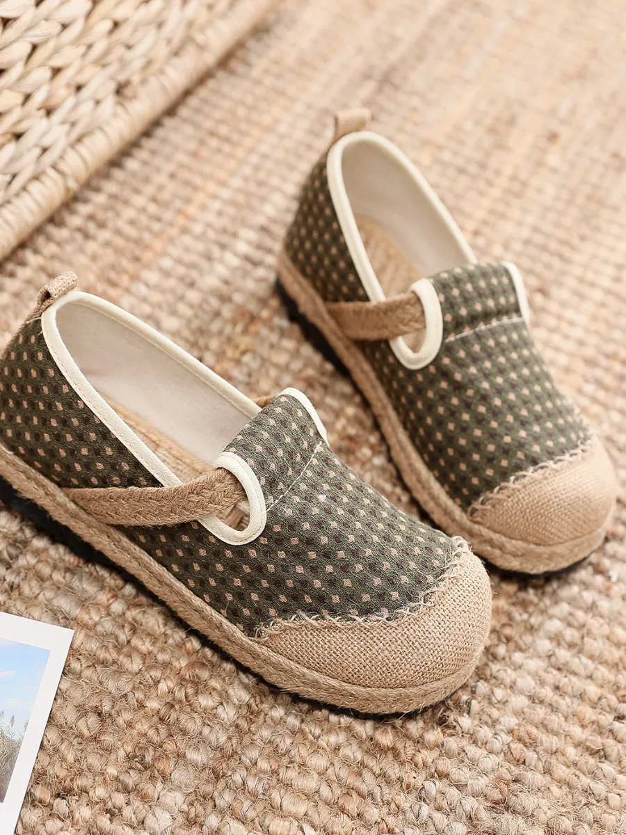 Gypsophila Print Linen Espadrilles Sage