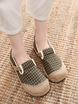 Gypsophila Print Linen Espadrilles Sage