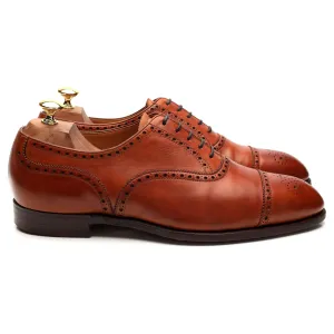 Harrods 'Disraeli' Tan Brown Leather Oxford UK 9.5 F