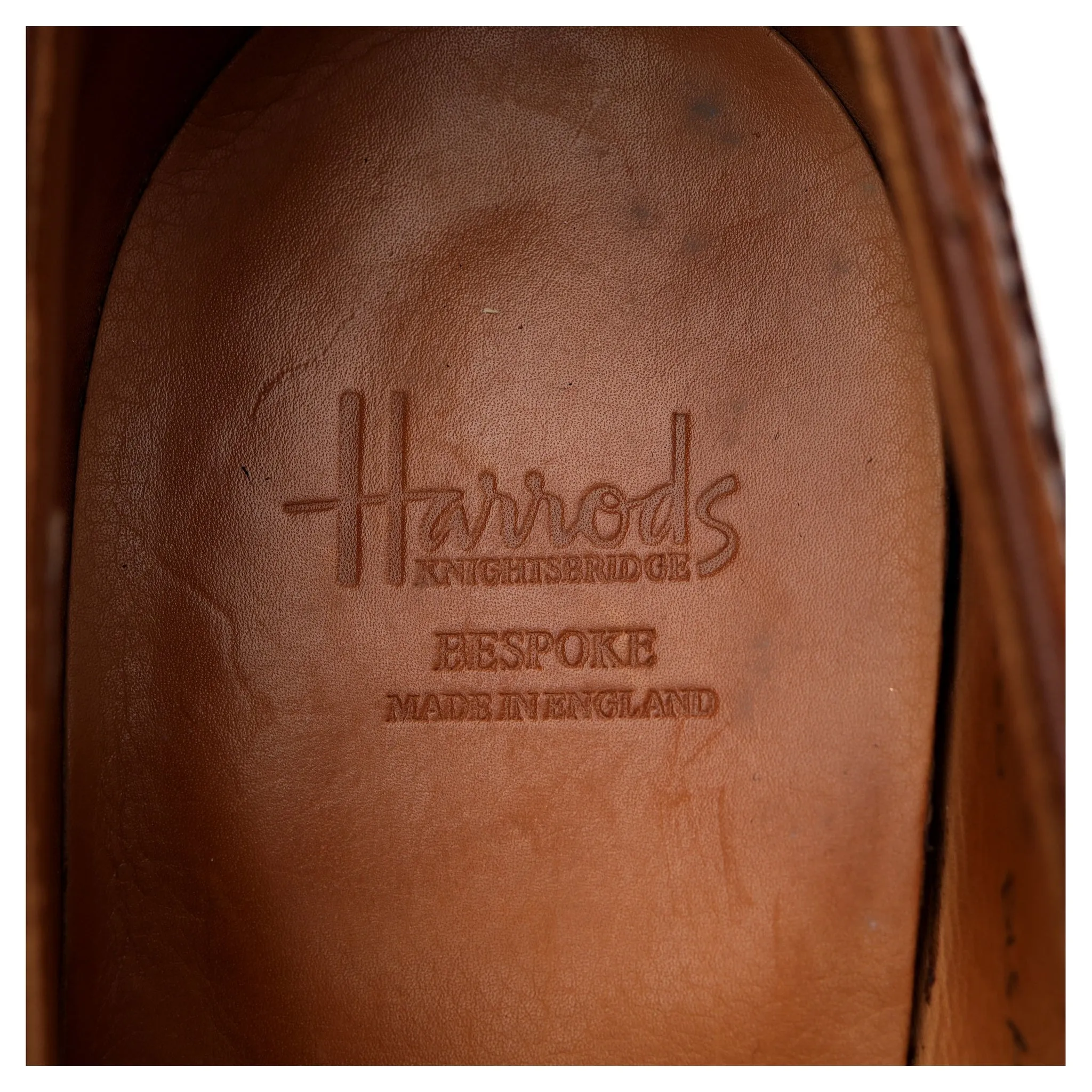 Harrods 'Disraeli' Tan Brown Leather Oxford UK 9.5 F