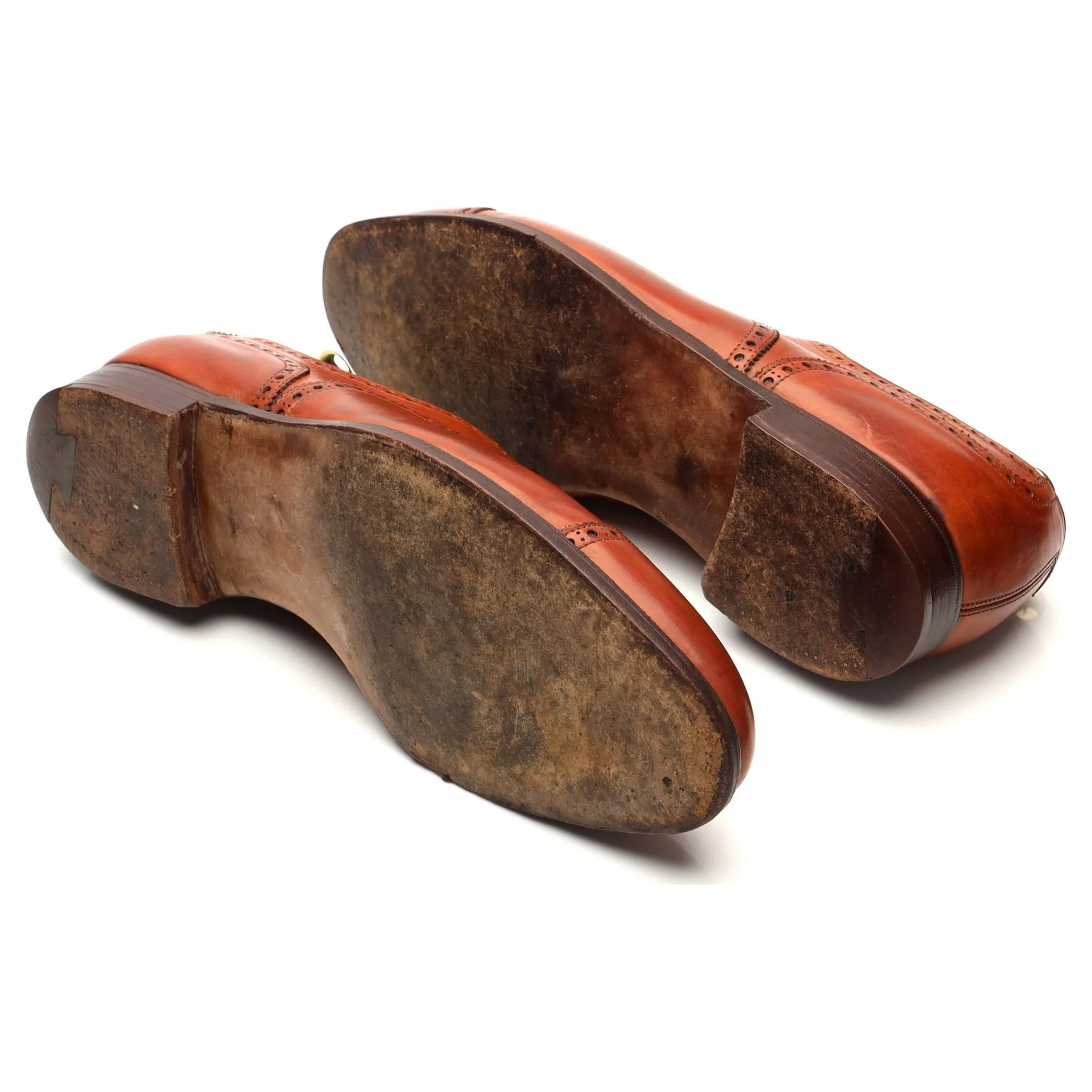 Harrods 'Disraeli' Tan Brown Leather Oxford UK 9.5 F