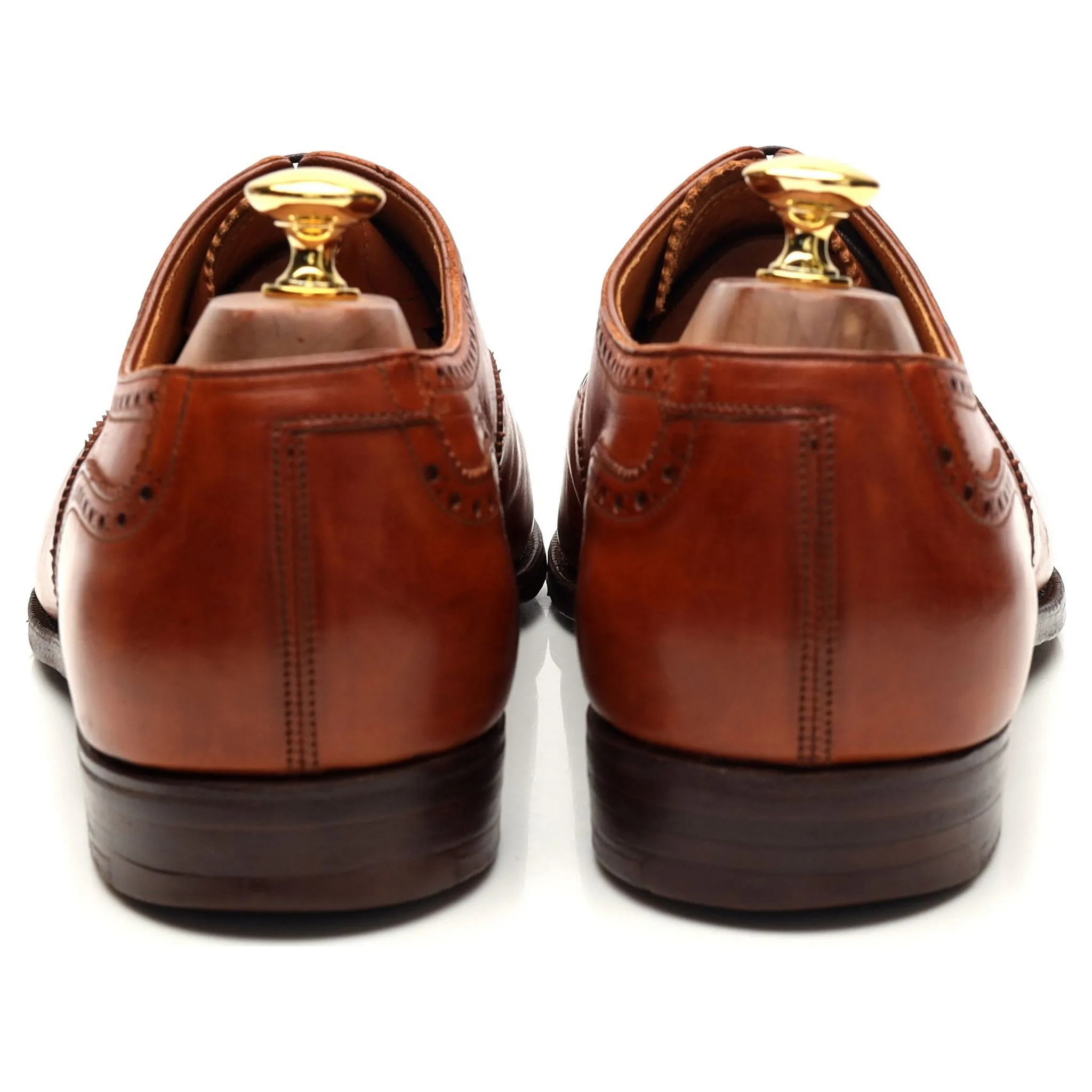 Harrods 'Disraeli' Tan Brown Leather Oxford UK 9.5 F