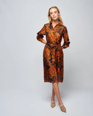 havana110 dress - navy flower palm