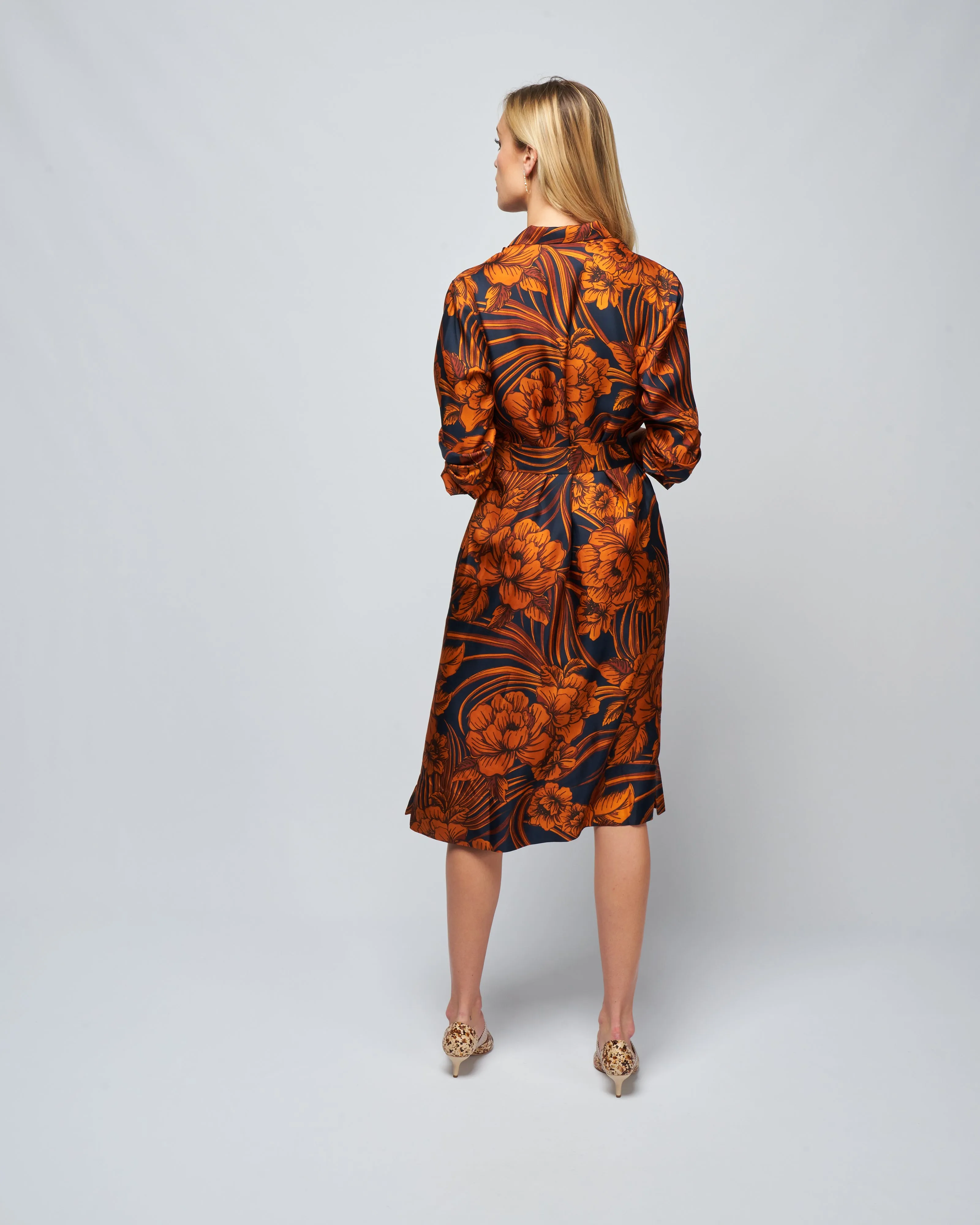 havana110 dress - navy flower palm
