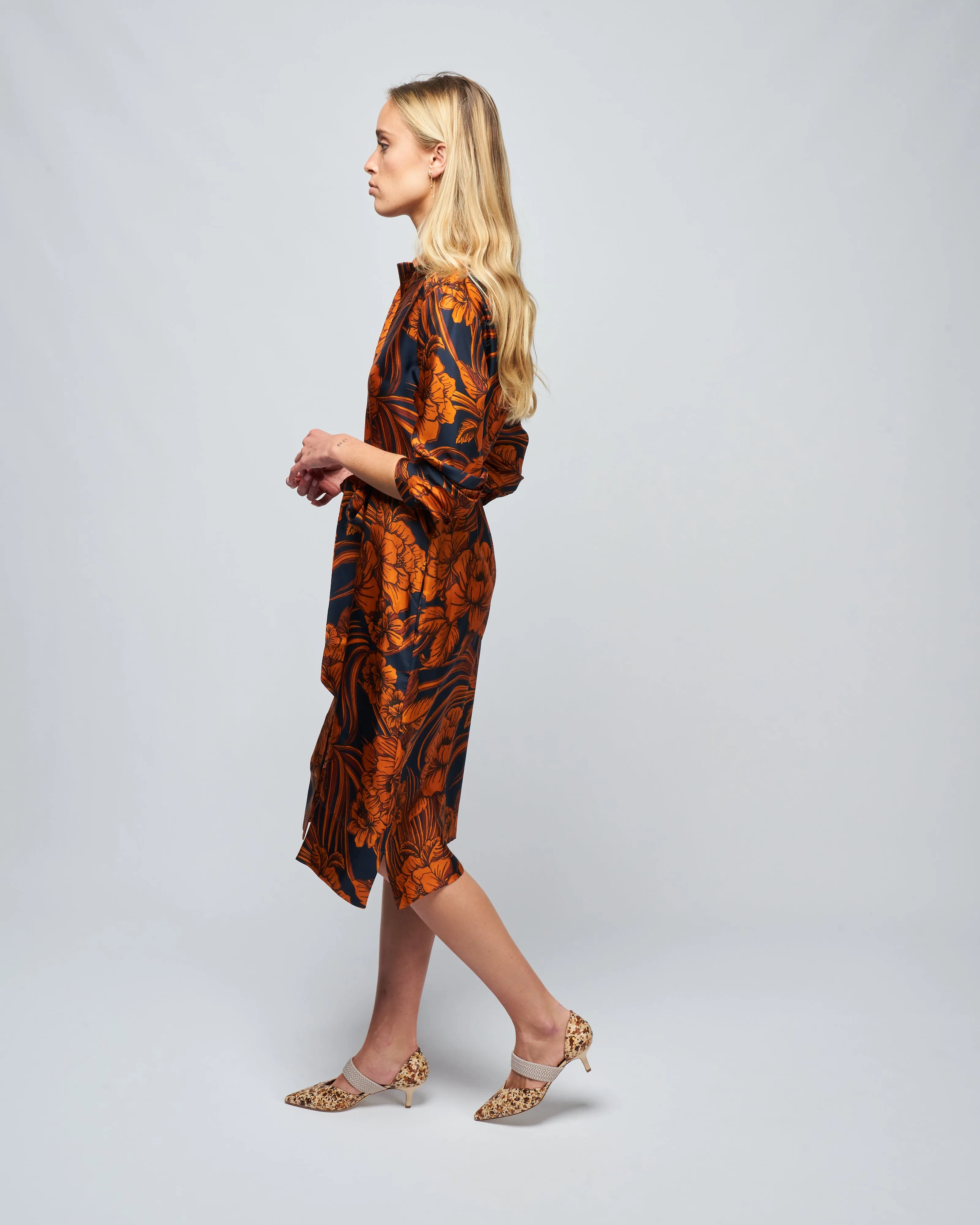 havana110 dress - navy flower palm