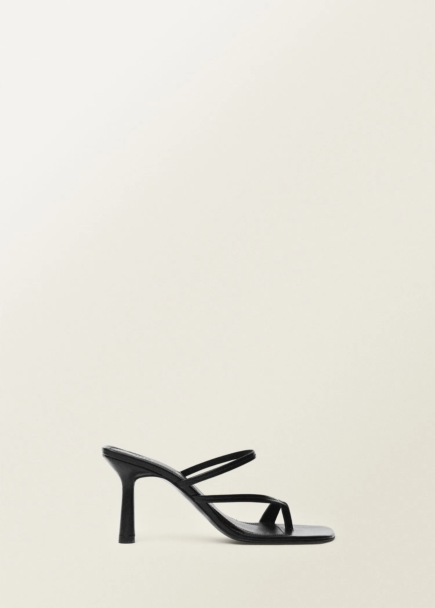 Heeled leather sandals with straps