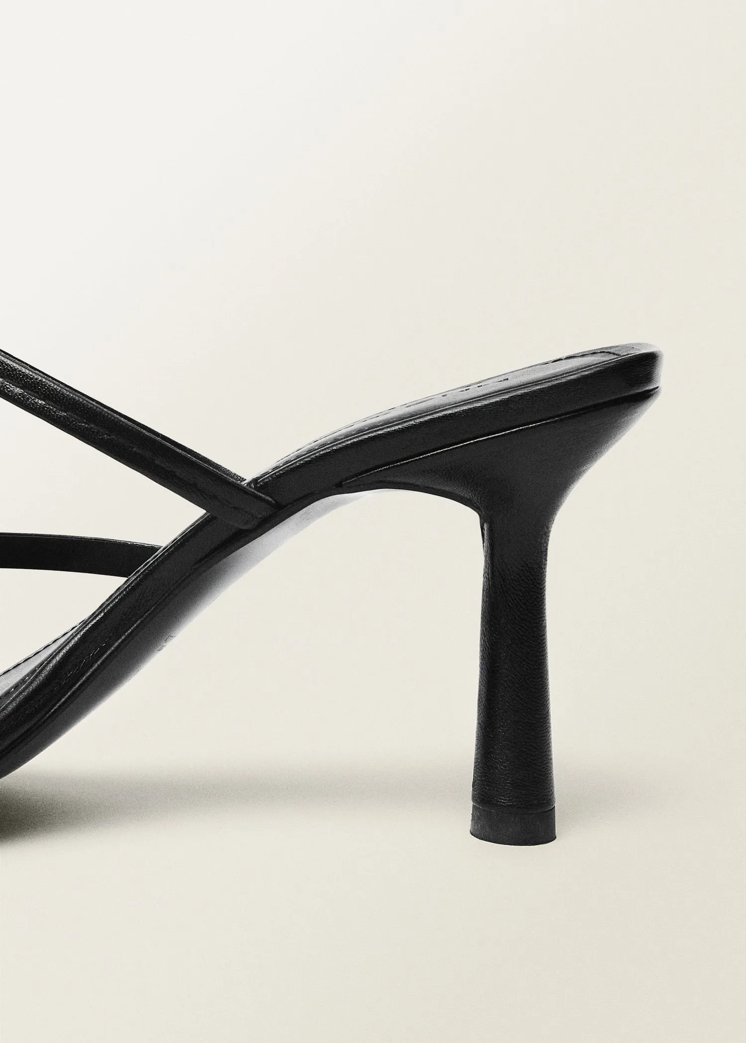 Heeled leather sandals with straps