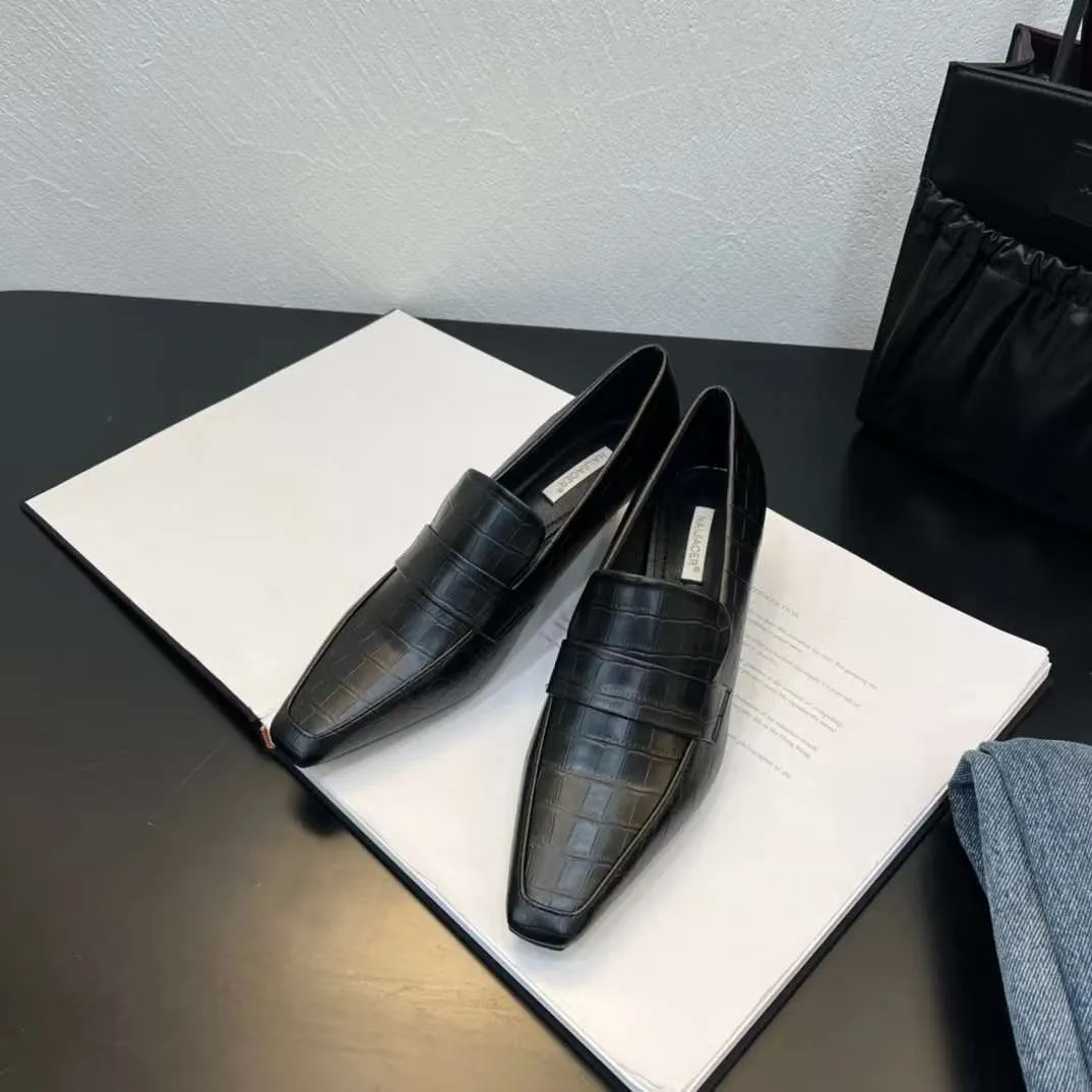 Hira Square Toe Kitten Heels Loafers