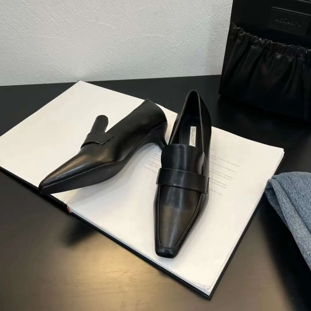 Hira Square Toe Kitten Heels Loafers