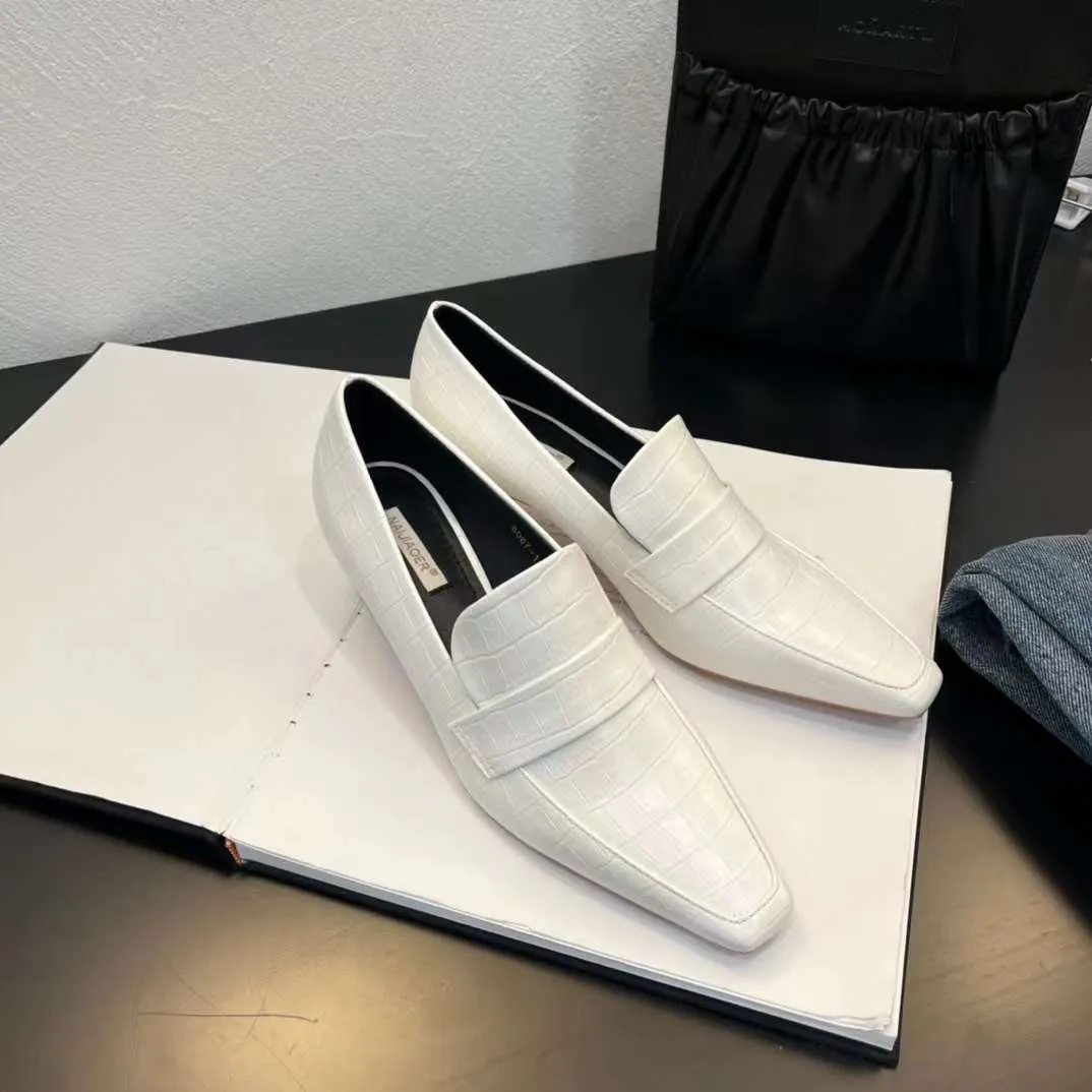 Hira Square Toe Kitten Heels Loafers