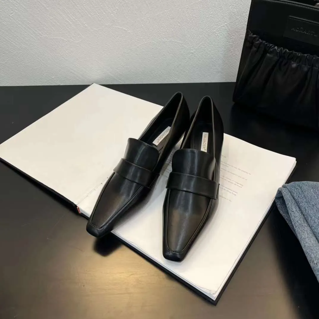 Hira Square Toe Kitten Heels Loafers
