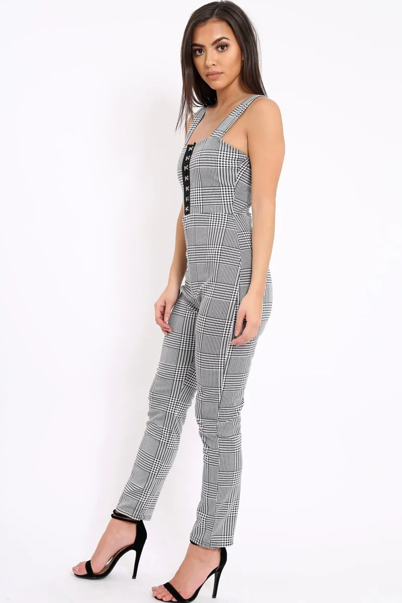 Hound-Tooth Hook & Eye Jumpsuit - Arrie
