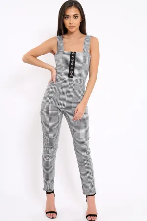 Hound-Tooth Hook & Eye Jumpsuit - Arrie