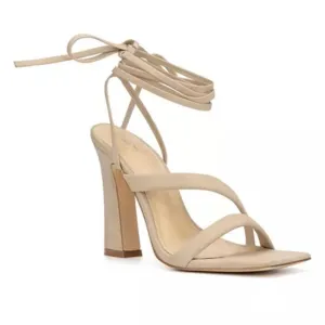 INES Women's Ankle Wrap Heel Sandals