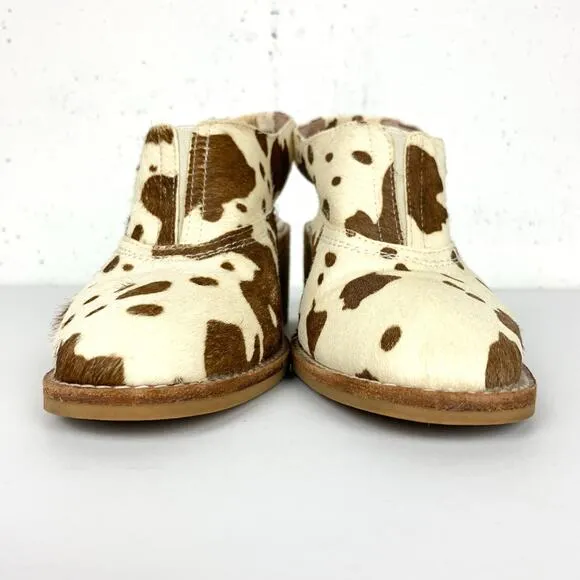 Jeffrey Campbell Calf Hair Slingback Heels Animal Print Front Gusset Size 7